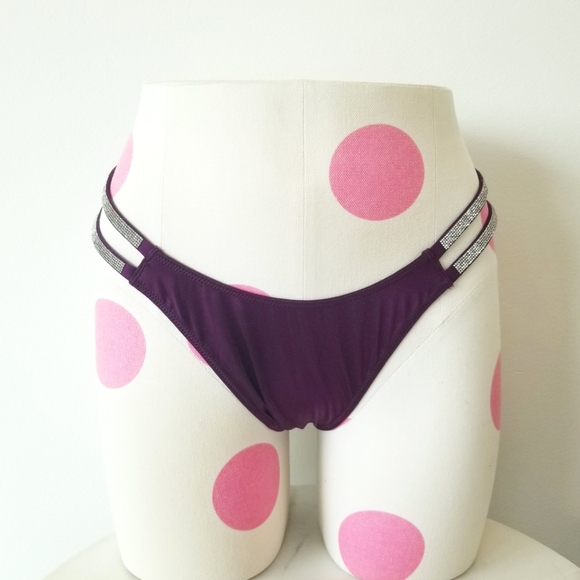 Victoria's Secret Very Sexy Double Shine Strap Smooth Brazilian Panty Grape NWT - Picture 5 of 14